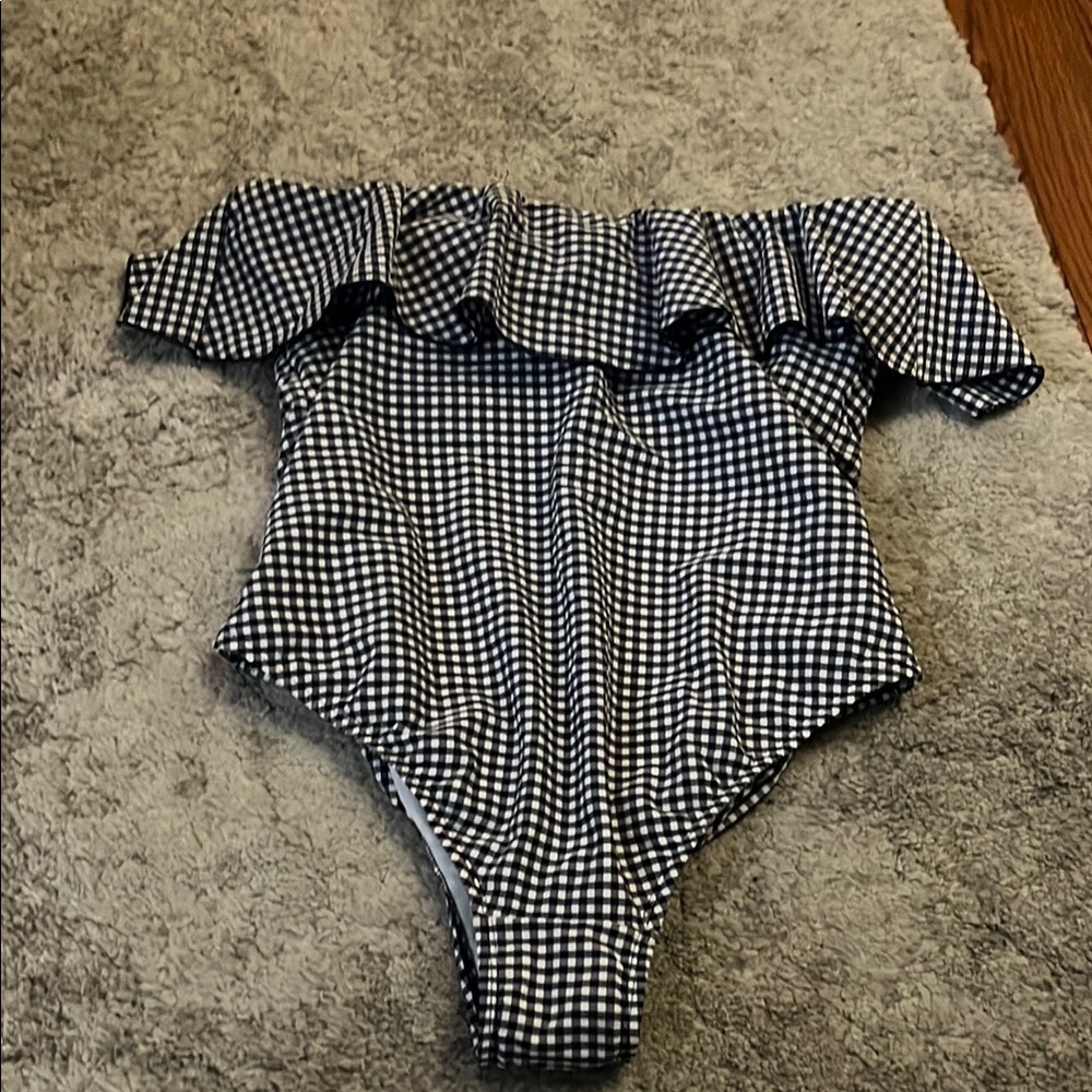 Kona Sol Black and White Gingham One Piece Women's size 14